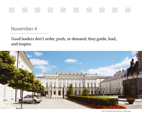 Mottos for Success Calendar: November 4, Page 313 - Presidential Palace in Warsaw